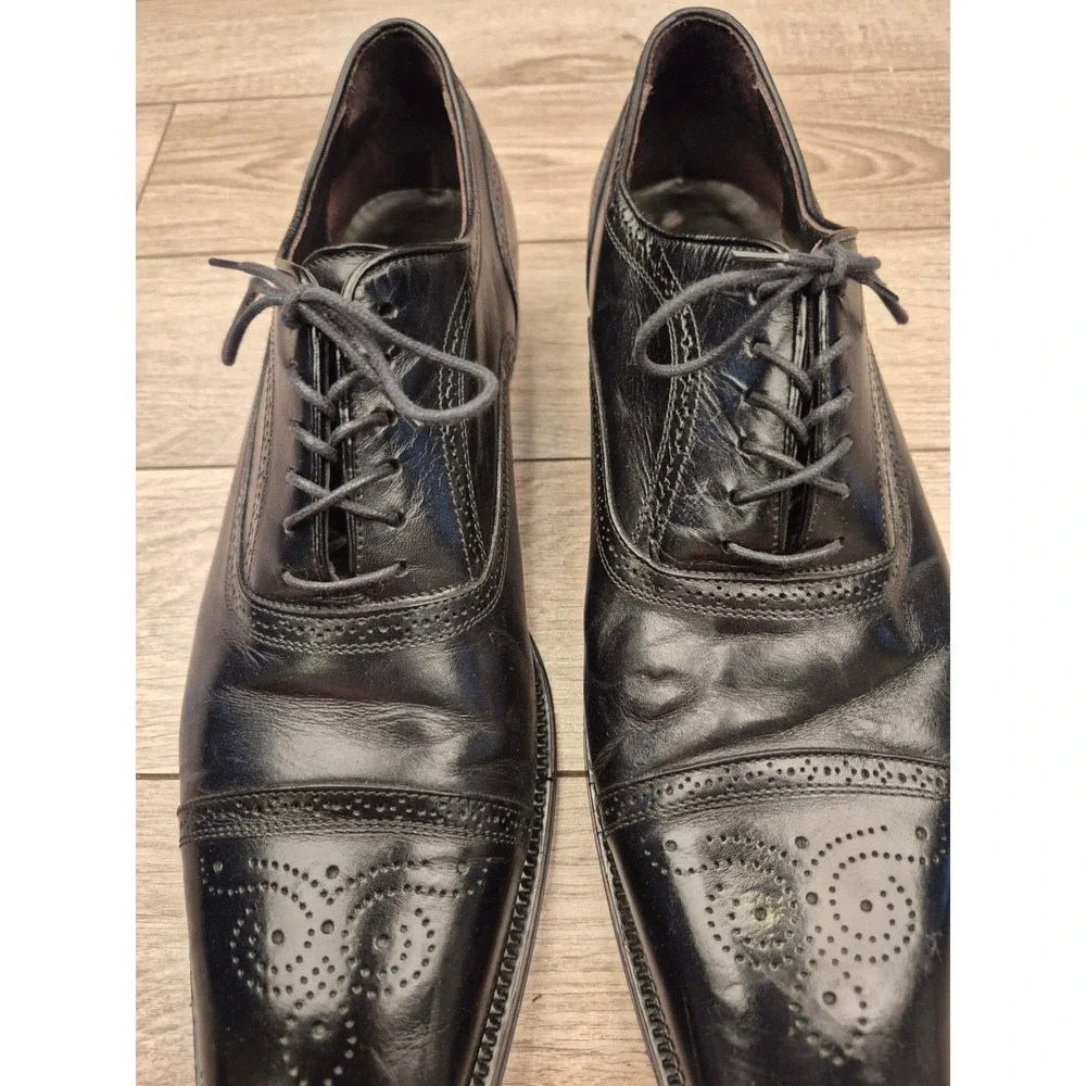 To‎ Boot New York Adam Derrick Mens Black Leather Brogue Medallion Oxfords Sz 12